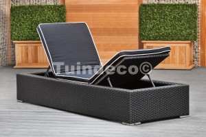 Wicker lounger Falcone zwart