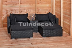 Wicker loungeset Empoli zwart