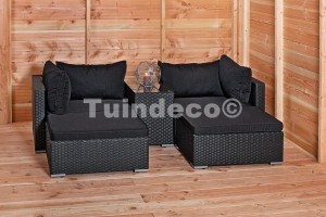 Wicker loungeset Empoli zwart