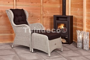 Wicker relaxstoel Lecce oud grijs