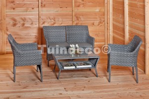 Wicker Loungeset Livorno antraciet