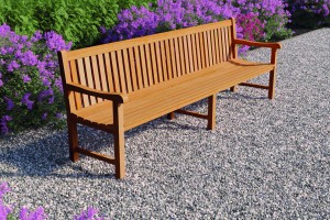 Teak parkbank Norwich met 3 poten L210