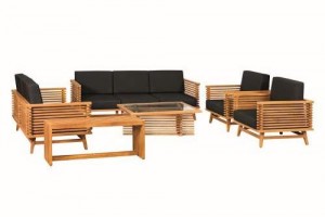 Teak loungeset Riverside Tafel met glasplaat