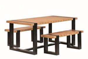 Tuinset Wellington teak zwart staal