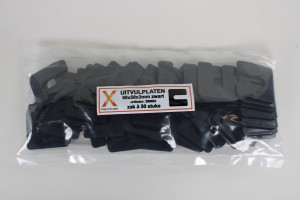 Vulplaatjes t.b.v. Ceramidrain tegels 2mm zwart
