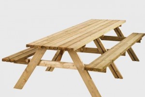 Zachthouten picknicktafel wormer