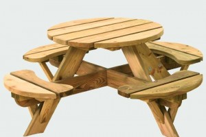 Zachthouten kinderpicknicktafel wapse