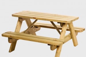 Zachthouten kinderpicknicktafel walem