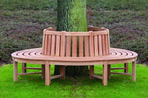 Boombank teak rond